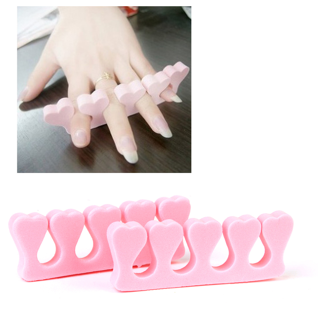 5 Pairs Pale pink Soft Nail Art Toe Finger Separator Manicure Pedicure Tool