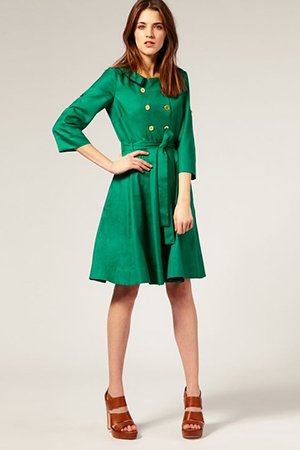 Зеленое платье для работы