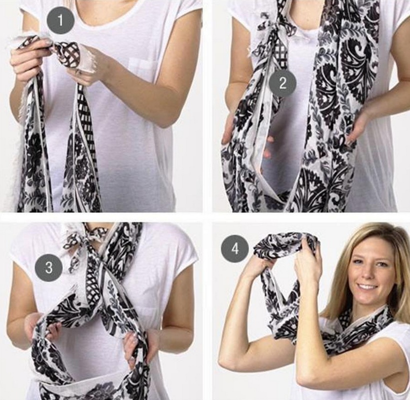 Как красиво завязать шарф бесконечность: пошаговое фото