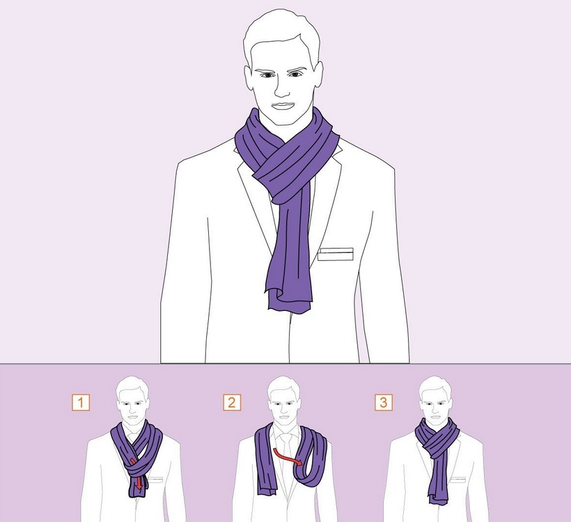 Как красиво завязать шарф парижским узлом: пошаговое фото