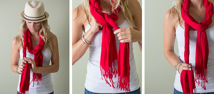 Как красиво завязать шарф венок: пошаговое фото