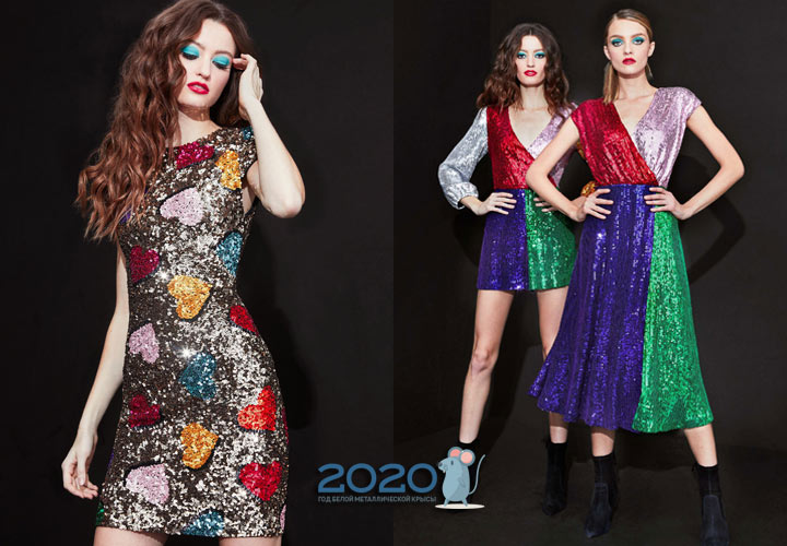 Модные блестящие платья на Новый 2020 год