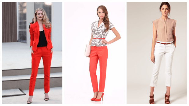 Модные женские брюки осень-зима 2019 2020: классические красные коралловые белые