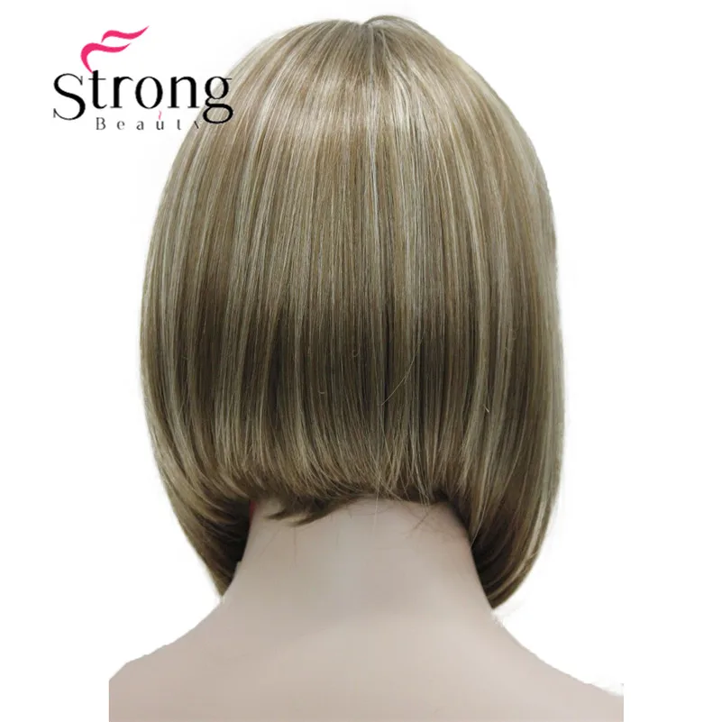 E-9606 #12TT262015 Cute BOB light brown  blonde highligt straight short synthetic women