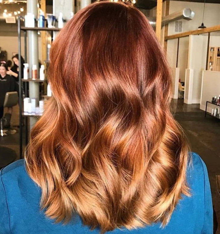 модный цвет волос осень 2018 - рыжий