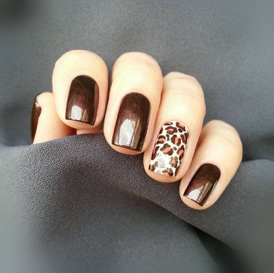 дизайн ногтей шоколадного цвета