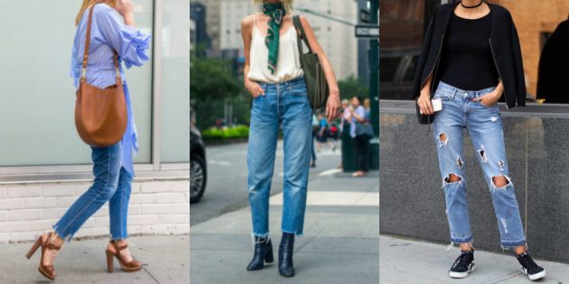 Самые модные женские брюки: Джинсы с необработанным нижним краем