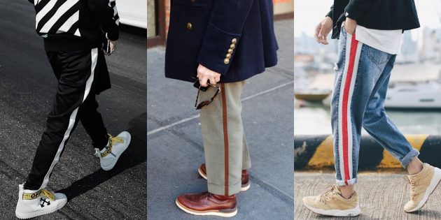 Самые модные мужские брюки: Брюки с лампасами