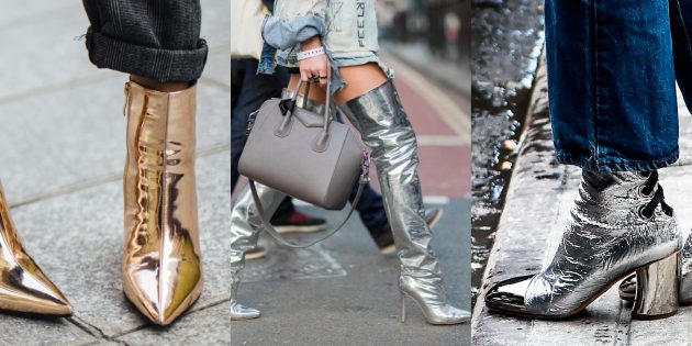 Модная обувь осень-зима 2019–2020 цвета металлик