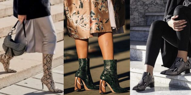 Мода осень 2019: обувь под змеиную кожу