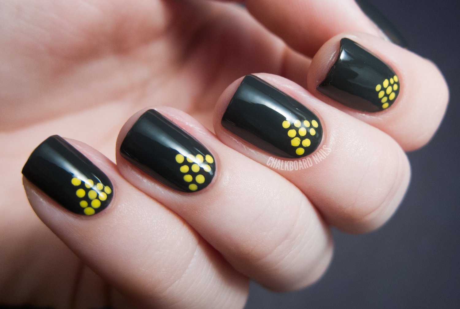 pyramid polka dots nails