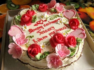 Надпись с днем рождения на торте маме   фото 023