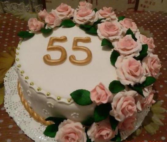торт на юбилей женщине на 55 лет