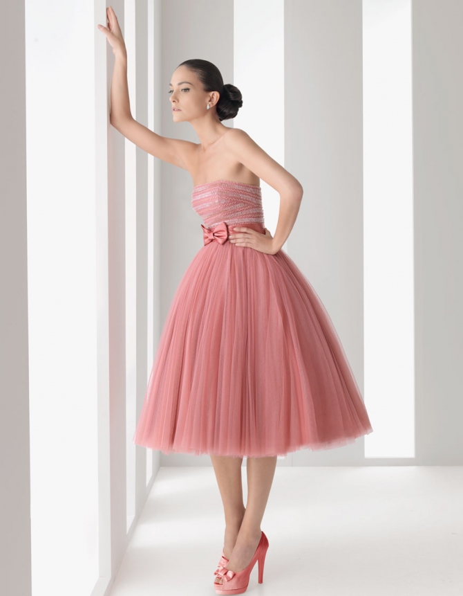 платье из фатина для выпускного розовое