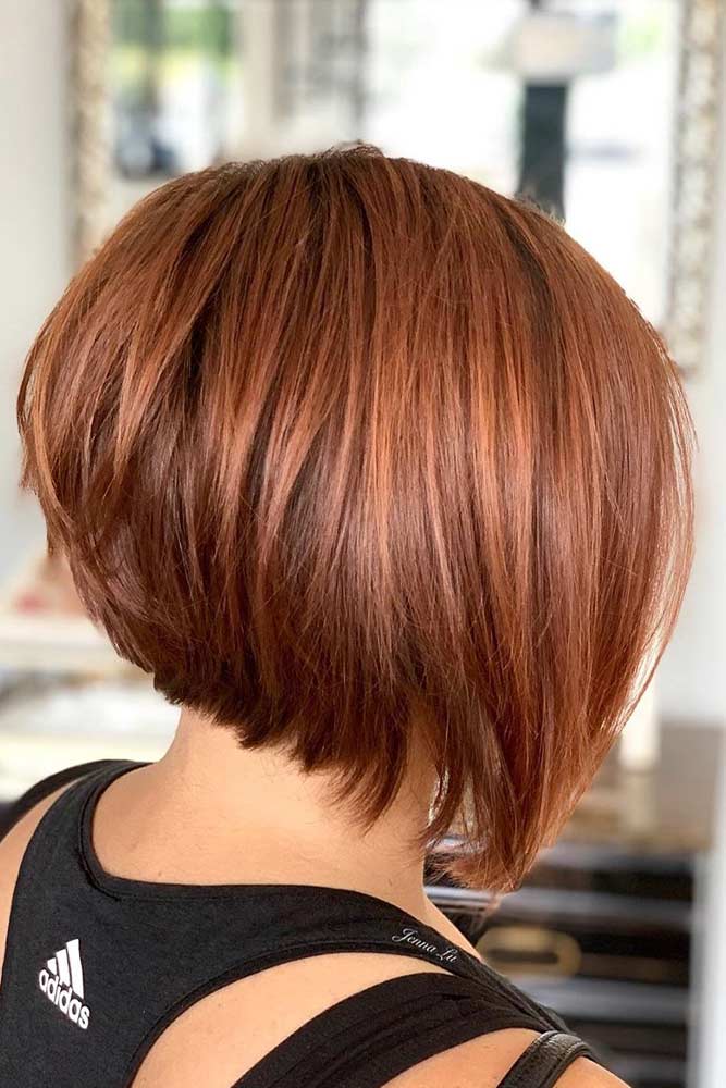 Feathered Inverted Bob #invertedbob #redhair