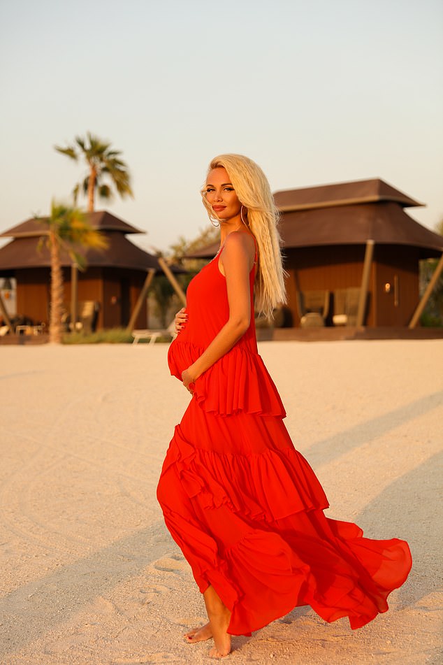 Victoria Lopyreva, 35, who is currently based in Miami revealed how she managed to keep her model figure during pregnancy, by sipping on coconut water and swimming in the ocean 