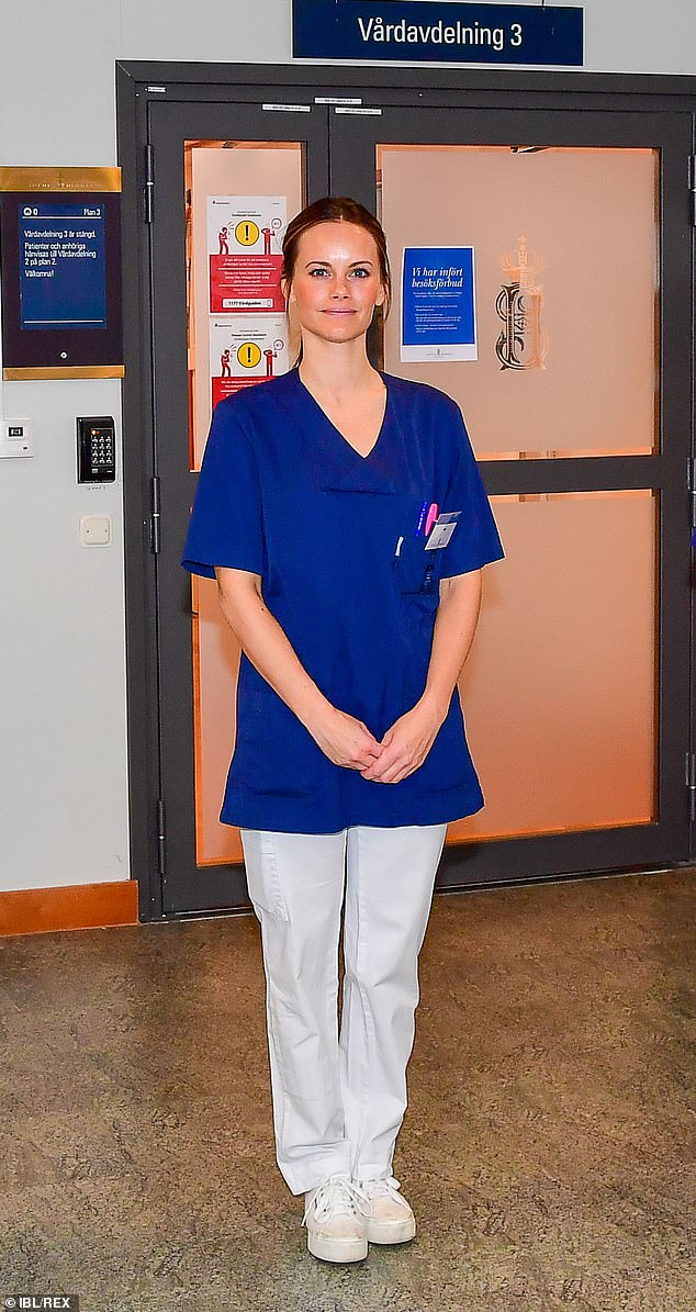 Princess Sofia of Sweden today started working in hospital to help the country