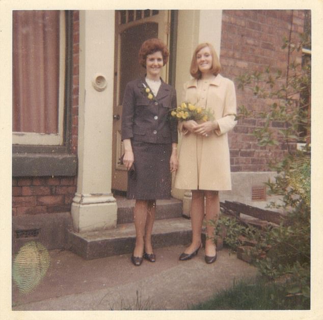Anne Wilson aged 21 and her mother Barbara going to a wedding in 1968