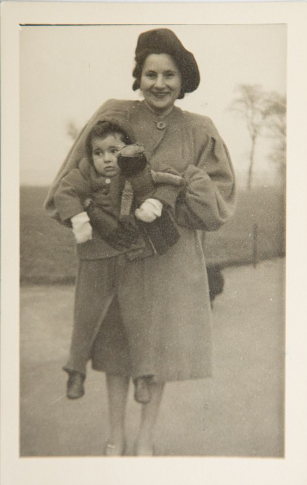 Angela Levin aged two with her mother. Angela recalled how her mother often said she wished she’d called her ‘Devil’ because she had never given her a ‘moment’s pleasure’
