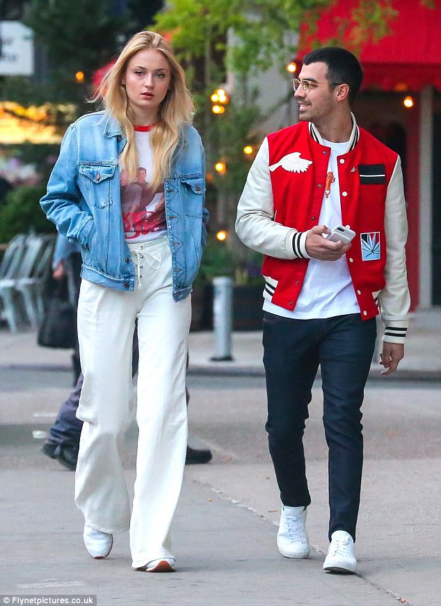 Inseparable: The Northampton born star and Jonas were first romantically linked in November 2016, a year after he split with ex-girlfriend and model Gigi Hadid 