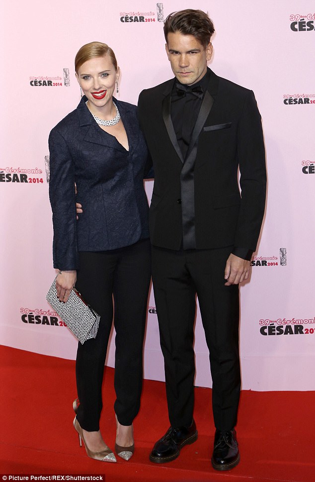 Divorced: Scarlett finalized her divorce from Romain Dauriac last week, just over a year after they separated following two years of marriage; seen in February 2014 at the Cesar Film Awards in Paris