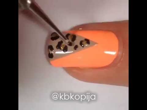 Яркий маникюр с принтом леопард // Bright nail polish with leopard print