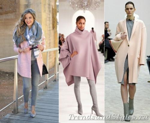 С чем носить грязно розовое пальто. Модное розовое пальто. Кому идет, с чем носить. Фото