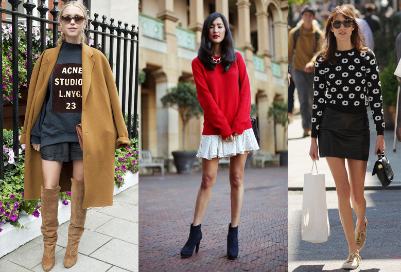 how-to-wear-sweatshirt-with-mini-skirt