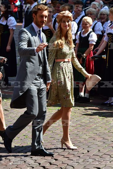 Prince Andrea Casriraghi of Monaco along with his wife Satiana Santo Domingo daughter India Casiragh