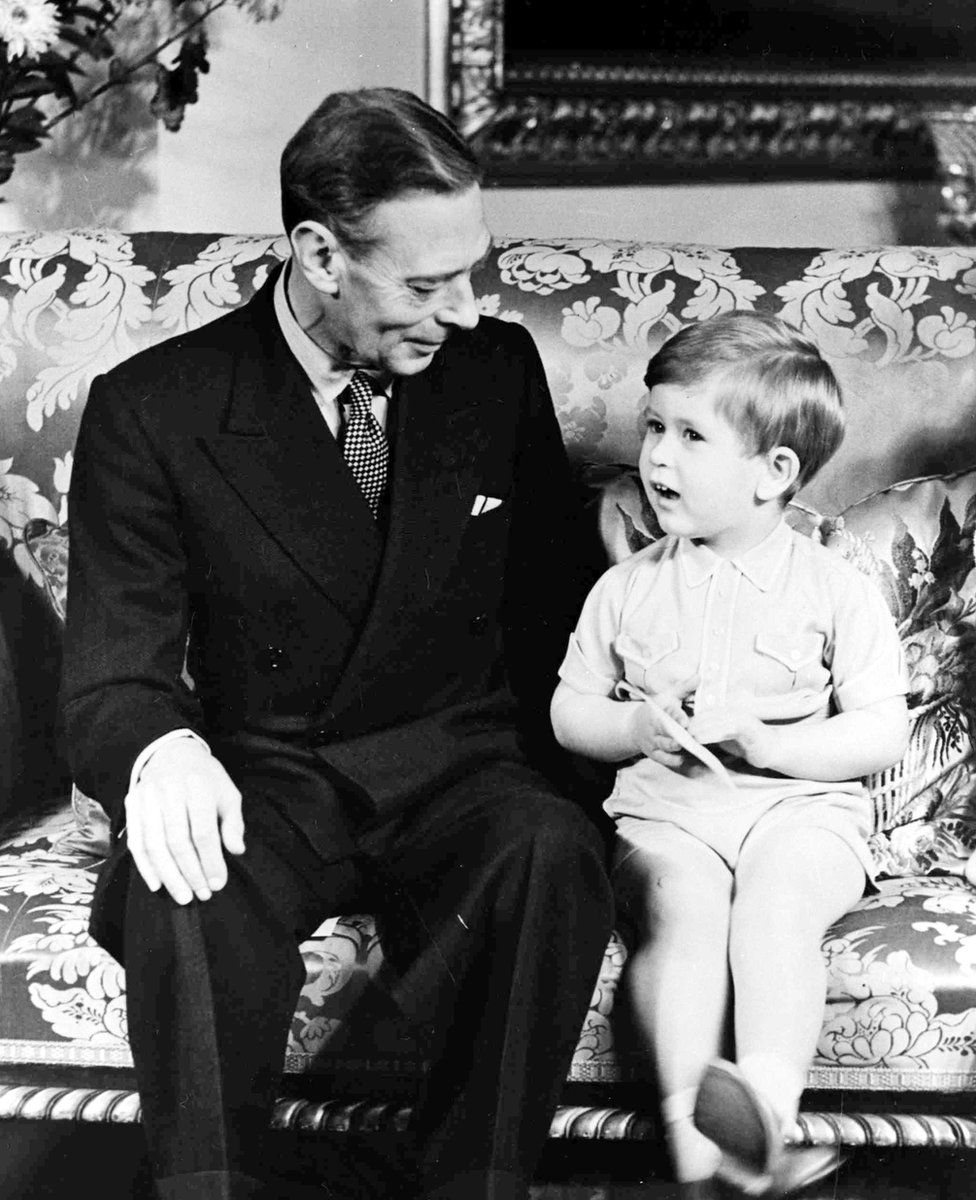Король Георг VI и принц Чарльз