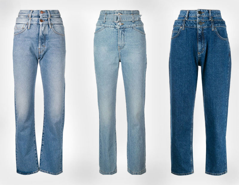 Модные джинсы с двойным поясом