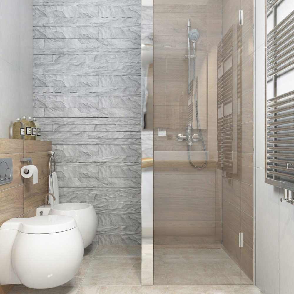 Дизайн интерьера ванной комнаты в стиле белый минимализм