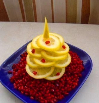 фруктовая новогодняя нарезка на стол