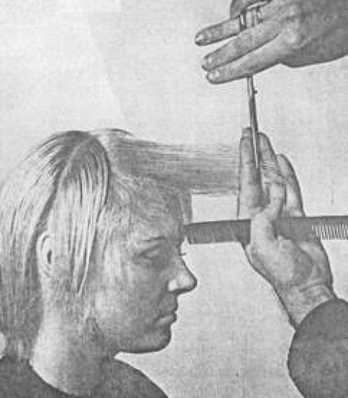 Схема женской стрижки на короткие волосы. Схема короткой молодежной женской стрижки с рваной окантовкой 05