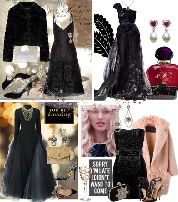 черные вечерние платья 2018