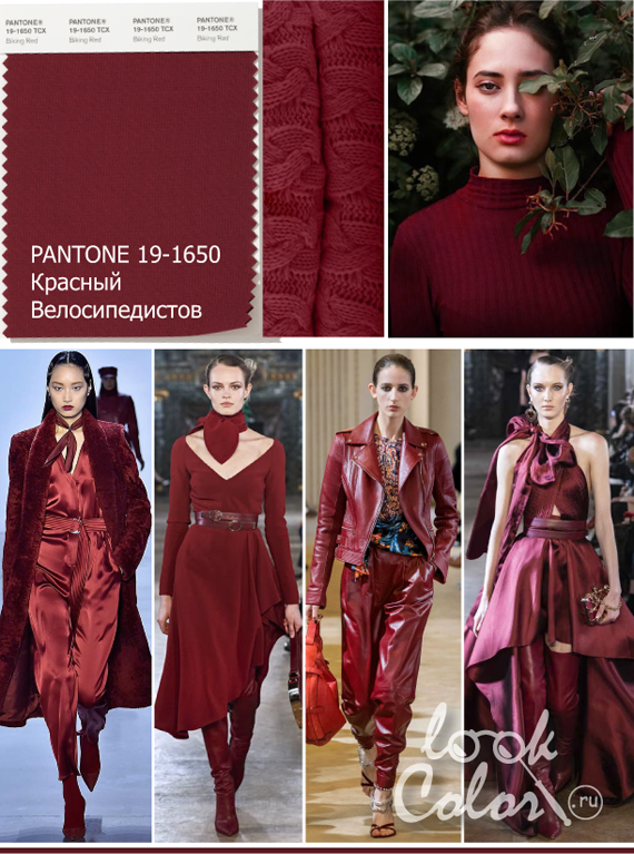 Модный бордовый PANTONE 19-1650 Красный Велосипедиста Biking Red