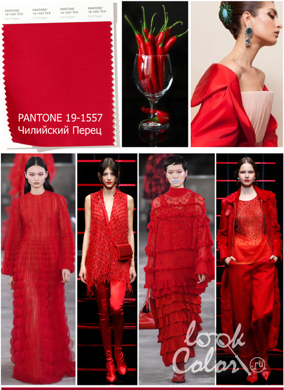 Модный красный PANTONE 19-1557 Перец Чили Chili Pepper