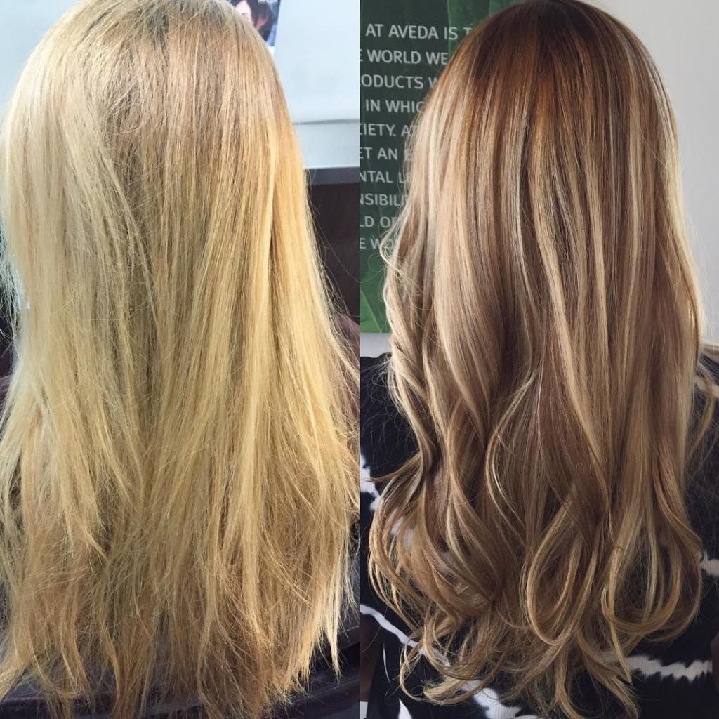 фото волос до и после окраски волос