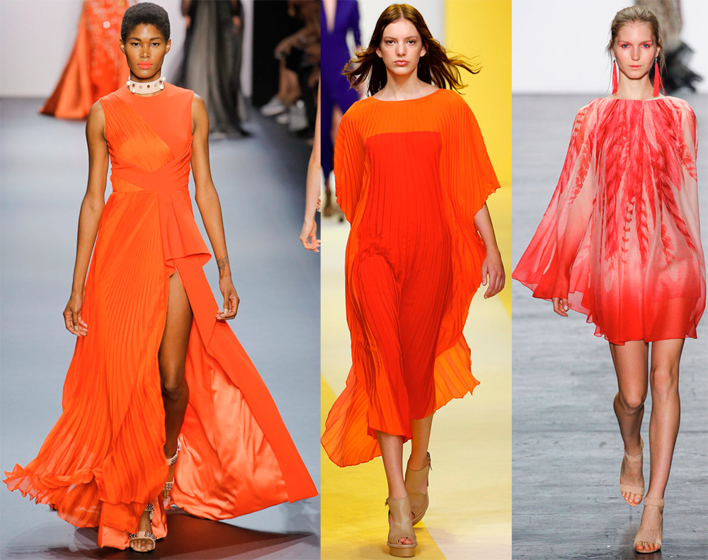Красно оранжевые платья 2017