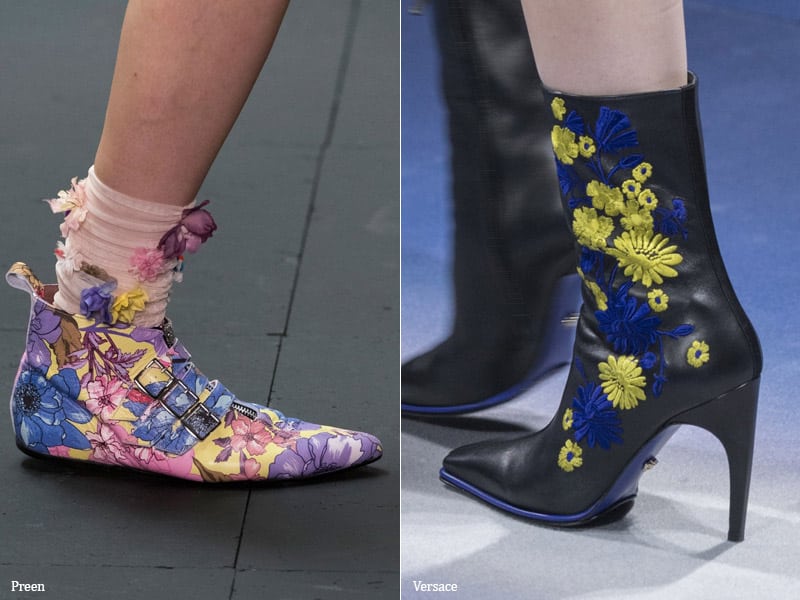 Сказочные цветы - модные тенденции обувь осень 2017 / зима 2018
