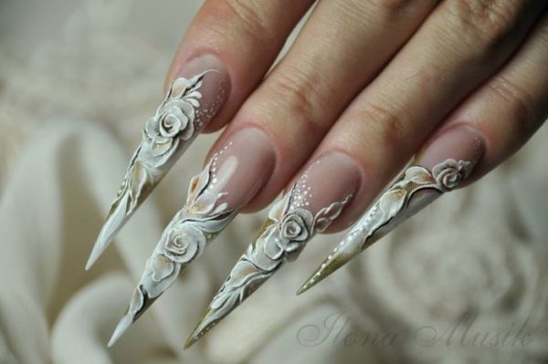 модная форма ногтей стилет