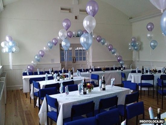 свадебный зал украшенный шарами