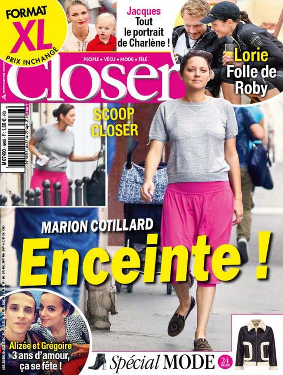Об интересном положении Котийяр сообщил французский журнал Closer: издание поместило снимок беременной актрисы на обложку. 