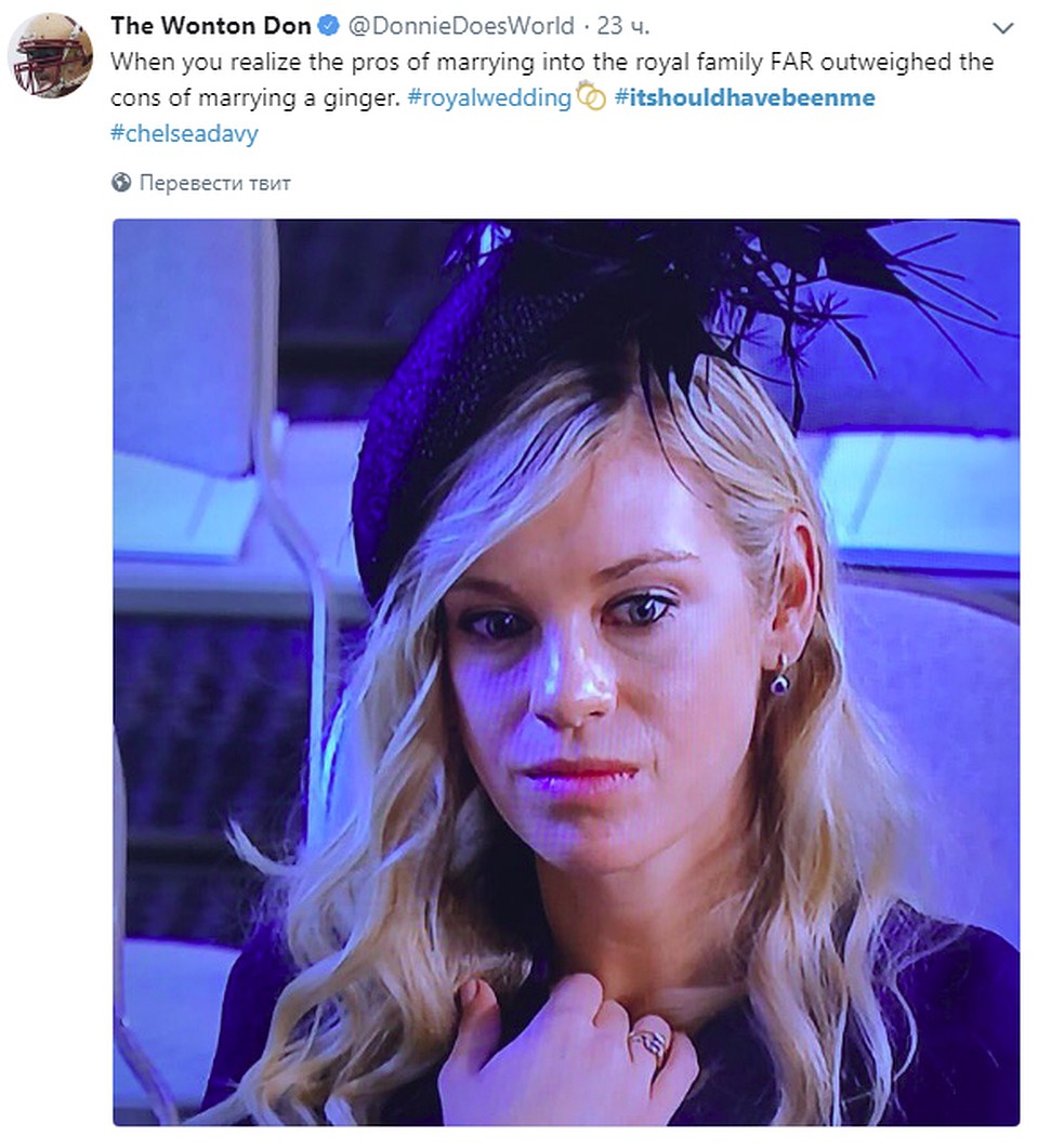"Когда ты все-таки поняла, что плюсы свадьбы с членом королевской семьи перевешивают минусы свадьбы с рыжим" Фото: Twitter.com