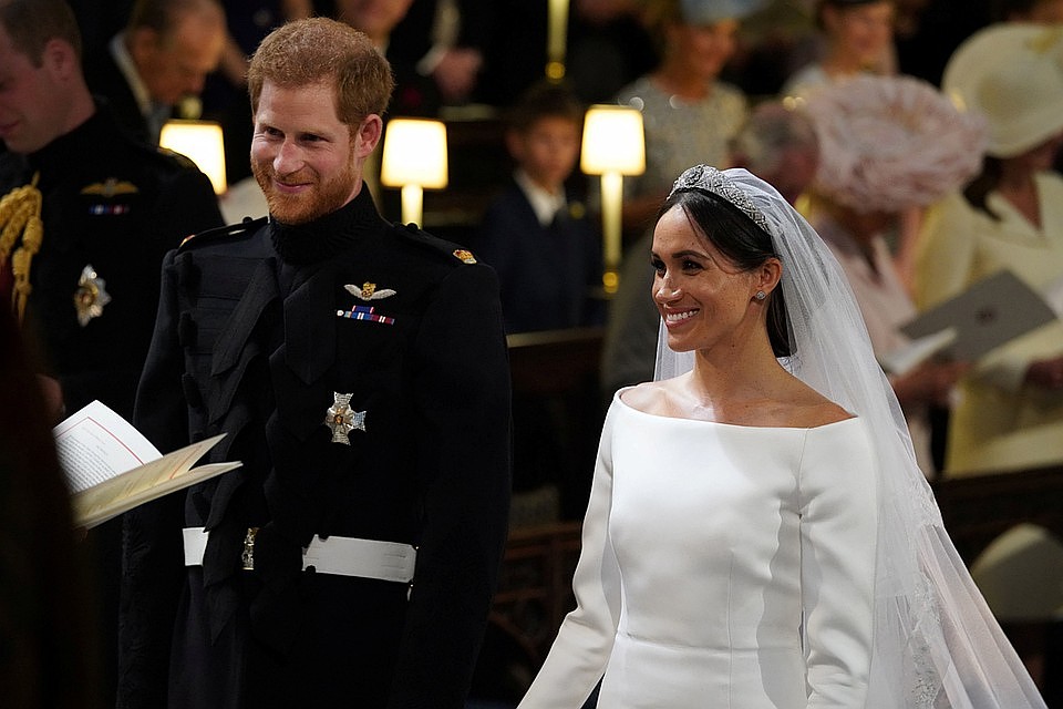 Принц Гарри и Меган Маркл во время венчания в церкви. Фото: REUTERS