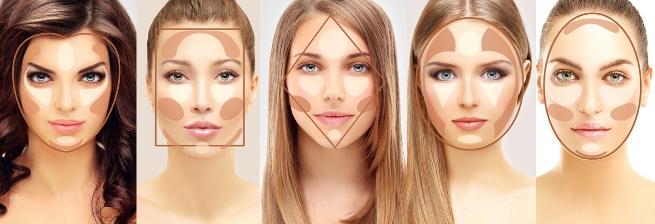 На фото: как скорректировать лицо с помощью макияжа