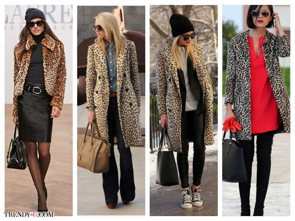 Модные образы с шубами "под леопарда"