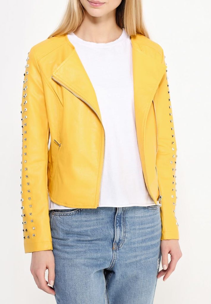 куртка косуха жёлтого цвета