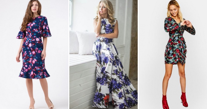 Платье с цветочным принтом – 58 фото самых модных моделей этого сезона