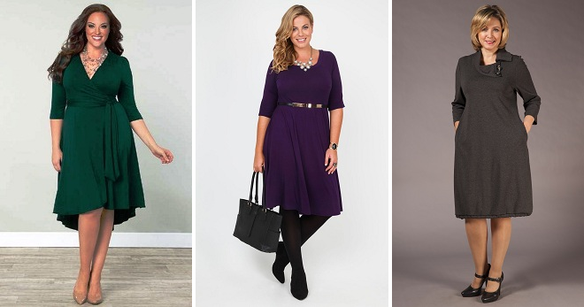 Осенние платья для полных женщин – фото-обзор самых модных моделей сезона